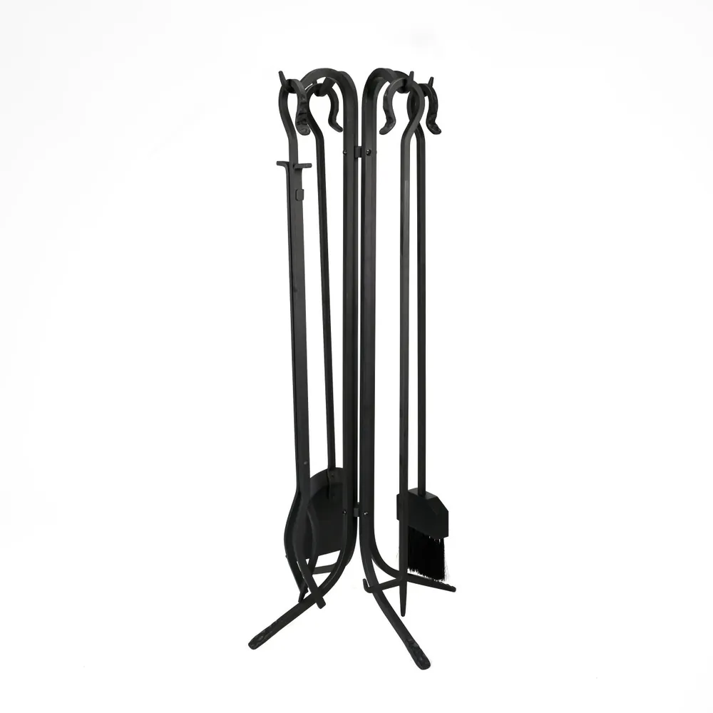 Pilgrim 5 Piece Forged Hearth Fireplace Tools - Matte Black (Pilgrim NLE5PI_18002)